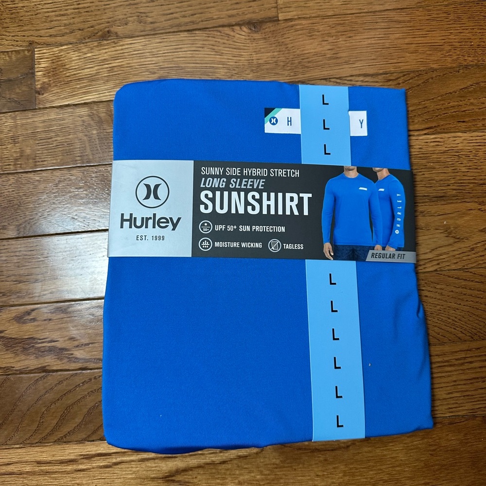 Hurley Vibrant Blue Sun Protection Shirt Size Large